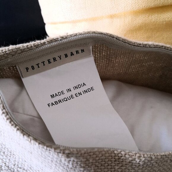 Pottery Barn Postcard Patch Lumbar Pillow 16"x26" - Picture 5 of 7